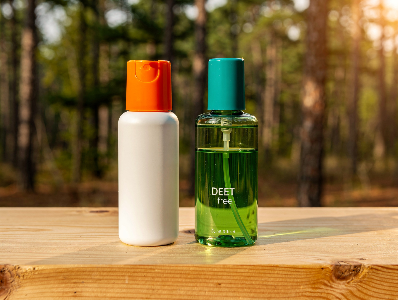 Sunscreen and bug spray bottles